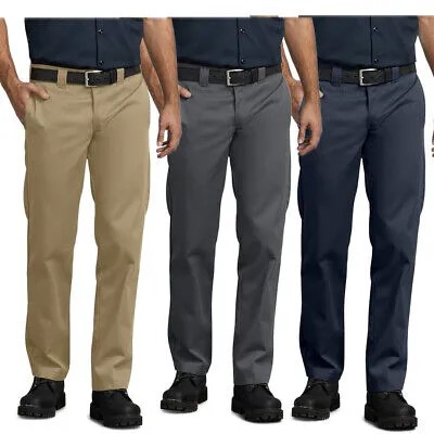 Мужские брюки Dickies, прямые, облегающие, прочные, устойчивые к морщинам, рабочие брюки