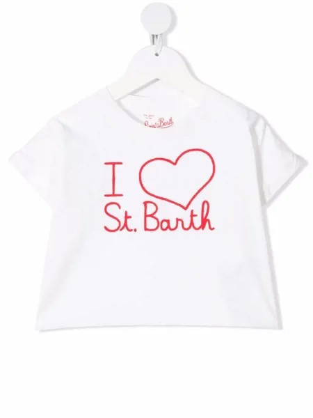 MC2 Saint Barth Kids футболка с вышитым логотипом