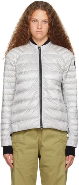 Серебристый пуховик Canada Goose Roncy