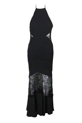 Черное кружевное платье макси без рукавов Fame And Partners 12