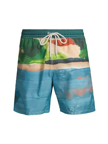 Плавки Moorea с абстрактным рисунком Vilebrequin, цвет chambray