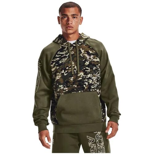 Толстовка Under Armour Rival Fleece Camo Script Hoodie Зеленый XL 1366308-390