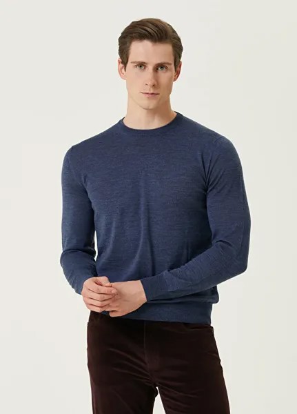 Синий шерстяной свитер Canali