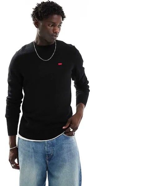 Черный вязаный джемпер Levi's Original с логотипом летучей мыши