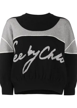 See by Chloé двухцветный свитер с логотипом