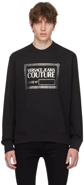 Черный свитшот с номером Versace Jeans Couture