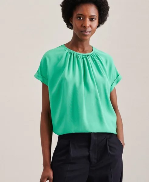 Рубашка блузка Seidensticker, зеленый