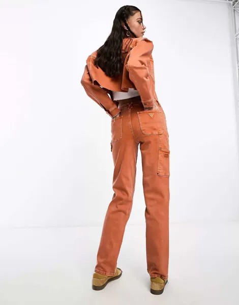 Оранжевые джинсы Guess Originals со вставками Carpenter