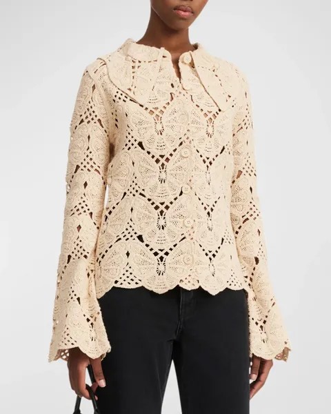 Рубашка крючком Gwenevere Butterfly By Malene Birger, цвет Oyster Gray