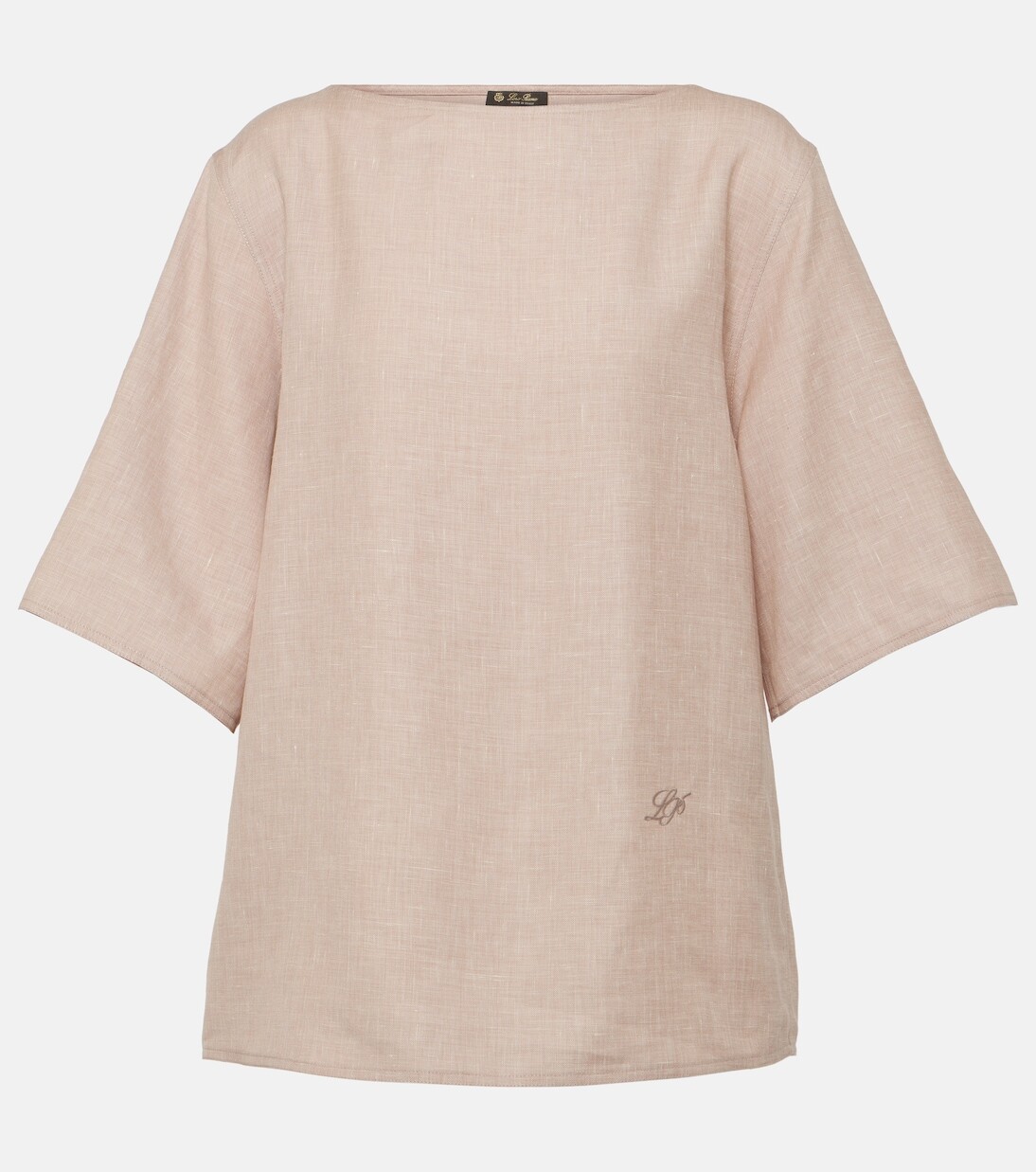Топ из смеси льна и шерсти Loro Piana, серый