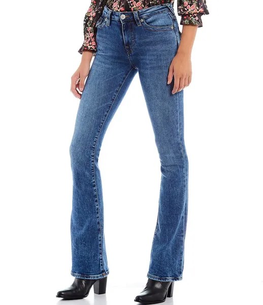 Джинсы из эластичного денима True Religion Becca со средней посадкой и карманами с клапаном, синий