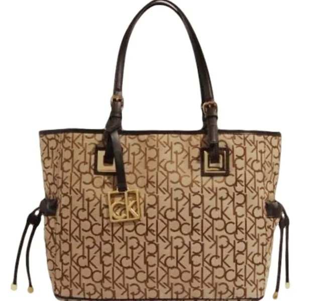 НОВАЯ женская коричневая большая сумка-шопер с принтом логотипа Calvin Klein, сумка-кошелек