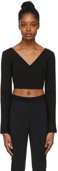 Черный короткий свитер с v-образным вырезом Givenchy