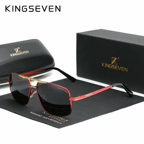 Солнцезащитные очки KINGSEVEN, красный, черный