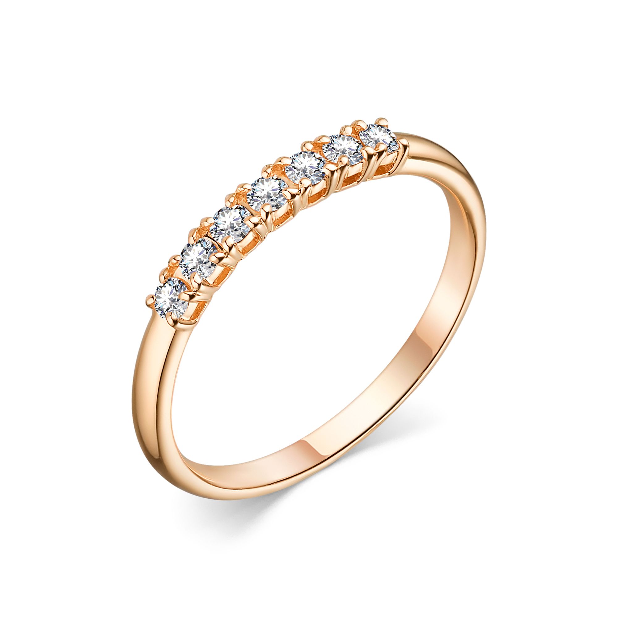 Кольцо женское АЛЬКОР 13926-100 из золота, бриллиант, р. 17