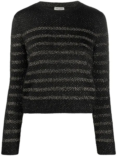 Saint Laurent джемпер с эффектом металлик