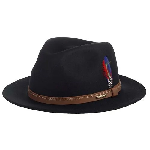 Шляпа федора STETSON 2628101 TRAVELLER WOOLFELT, размер 63