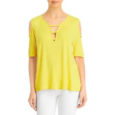 K - C Womens Slub Футболка с короткими рукавами до локтя Футболка с пуловером BHFO 8198