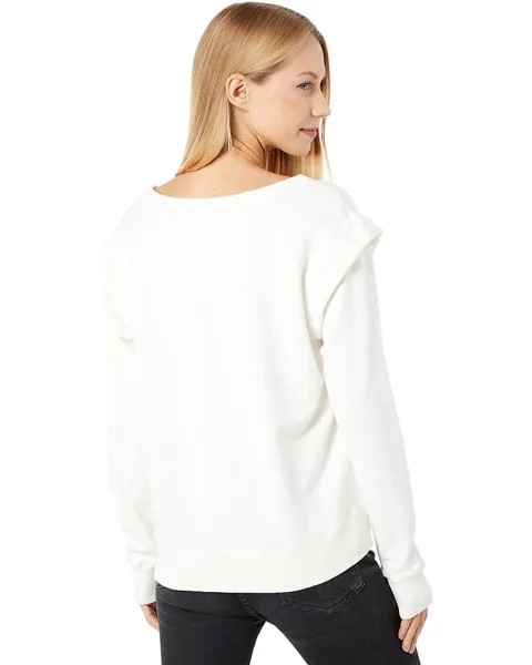 Толстовка Mod-o-doc French Terry Long Sleeve Shoulder Pleats Sweatshirt, слоновая кость