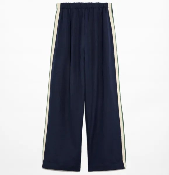 Спортивные брюки Oysho With Linen Appliqué Along The Sides, темно-синий