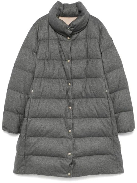 Moncler длинный пуховик, серый