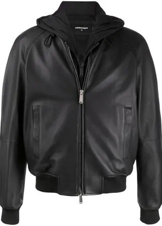 Dsquared2 бомбер на молнии с капюшоном