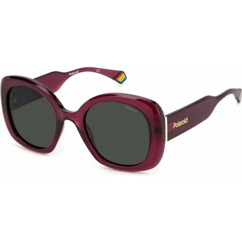 Солнцезащитные очки Polaroid 205346B3V52M9, фиолетовый, красный