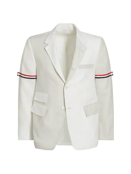 Льняное спортивное пальто Fit 5 Thom Browne, белый