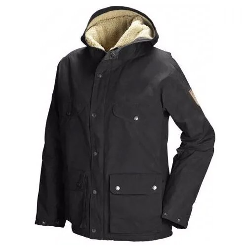 Куртка  Fjallraven, демисезон/зима, средней длины, силуэт прямой, капюшон, карманы, внутренний карман, водонепроницаемая, манжеты, подкладка, размер XS, черный