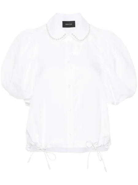 Simone Rocha укороченная рубашка с бисером, белый