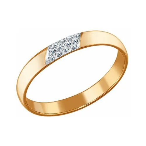 Кольцо Яхонт золото, 585 проба, бриллиант, размер 17, бесцветный