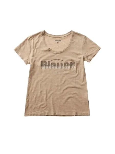 Футболка стандартного кроя Blauer, бежевый