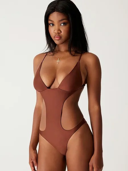 Купальник Frankies Bikinis Cruise Monokini One Piece, коричневый
