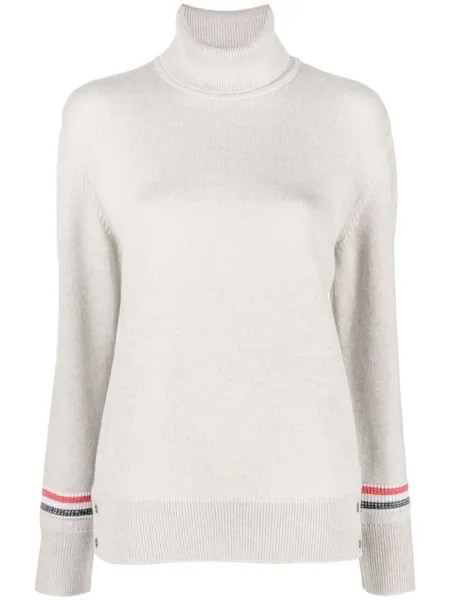 Thom Browne шерстяная водолазка с полосками RWB, нейтральный цвет