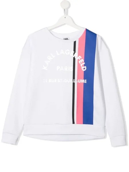 Karl Lagerfeld Kids толстовка с контрастными полосками и логотипом