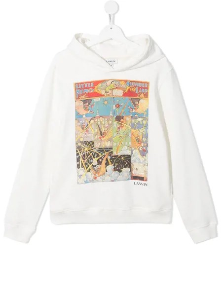 LANVIN Enfant худи с графичным принтом и длинными рукавами