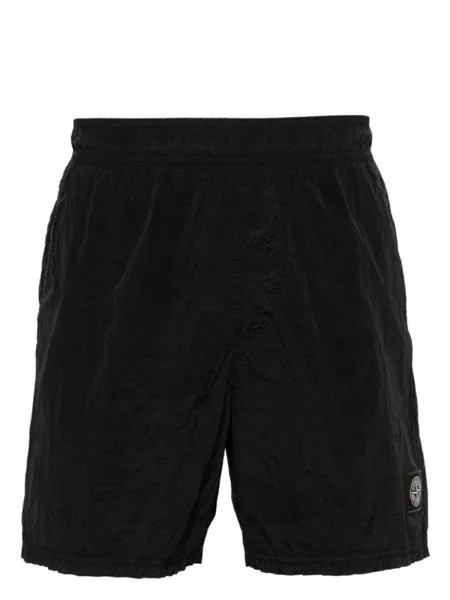 Stone Island плавки-шорты с нашивкой Compass, черный