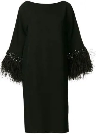 Valentino Pre-Owned платье-рубашка с длинными рукавами с перьями