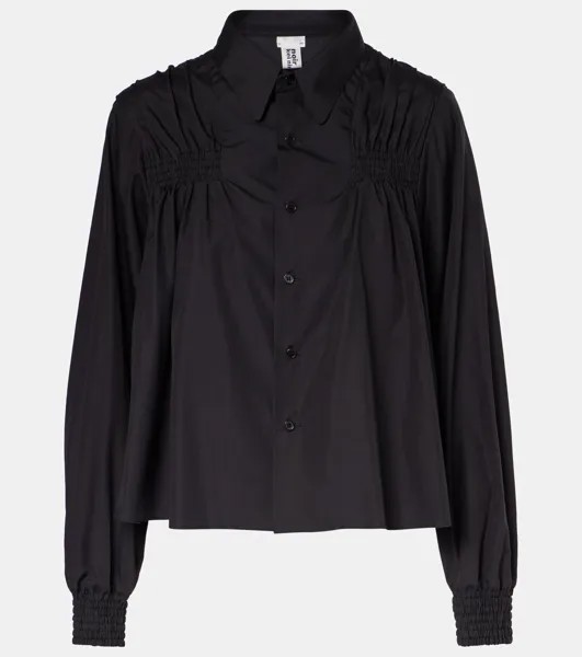 Рубашка из гофрированного хлопка Noir Kei Ninomiya, черный