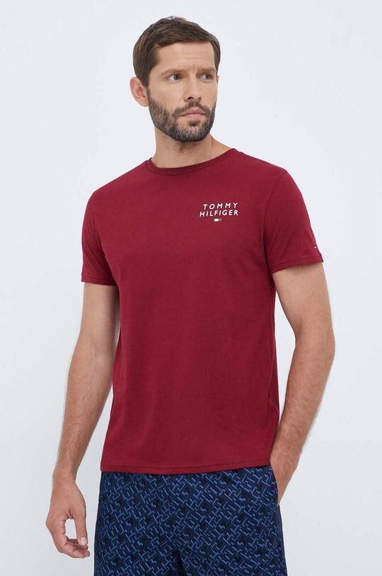 Хлопковая футболка для отдыха Tommy Hilfiger, гранат