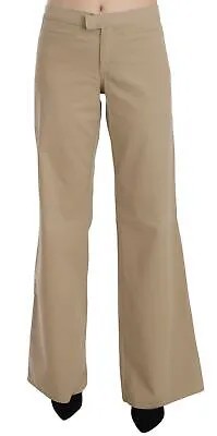 Брюки JUST CAVALLI Бежевые хлопковые расклешенные брюки со средней талией IT44/US10/L Рекомендуемая розничная цена 300 долларов США