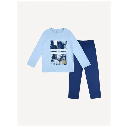 Пижама BOSSA NOVA 362К-161-Г для мальчика, цвет голубой/синий, размер 104