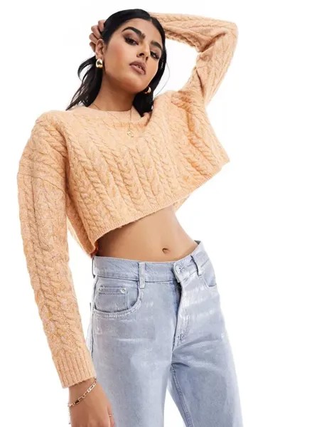 Оранжевый укороченный джемпер свободного кроя ASOS Design