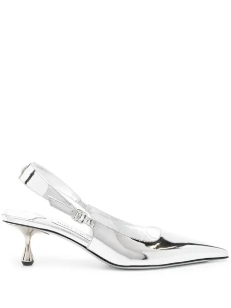 Jimmy Choo туфли Amel 50 с эффектом металлик, серебристый