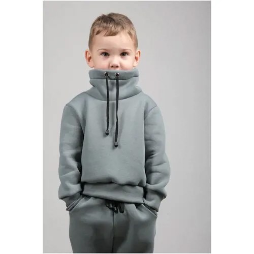 Худи DaEl kids, размер 86, серый, зеленый
