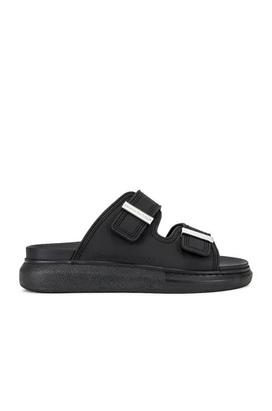 Шлепанцы Alexander Mcqueen Sandal, цвет Black & Silver