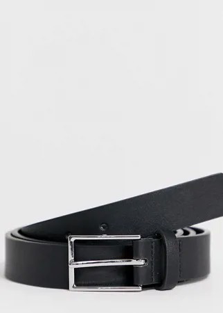 Черный узкий ремень из искусственной кожи ASOS DESIGN Plus