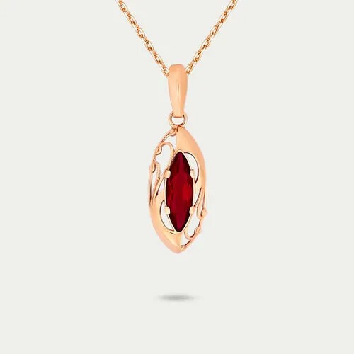 Подвеска GOLD CENTER, красное золото, 585 проба, фианит