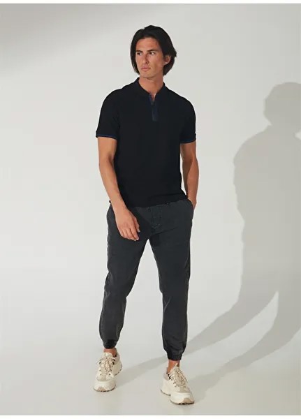 Свободные мужские джинсовые брюки антрацитового цвета с эластичной резинкой на талии Black On Black