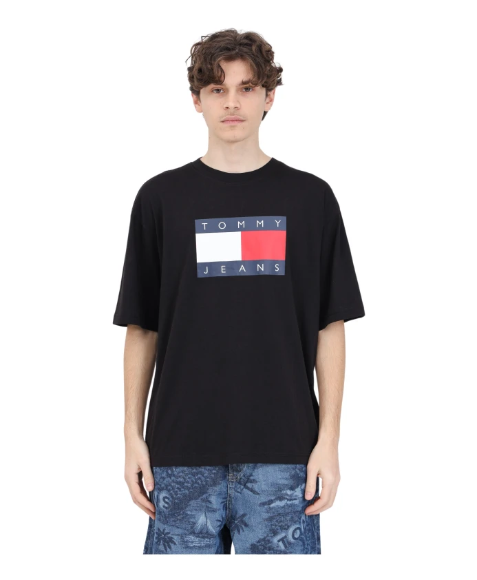 Футболка с флагом S для скейтбординга Tommy Jeans, черный